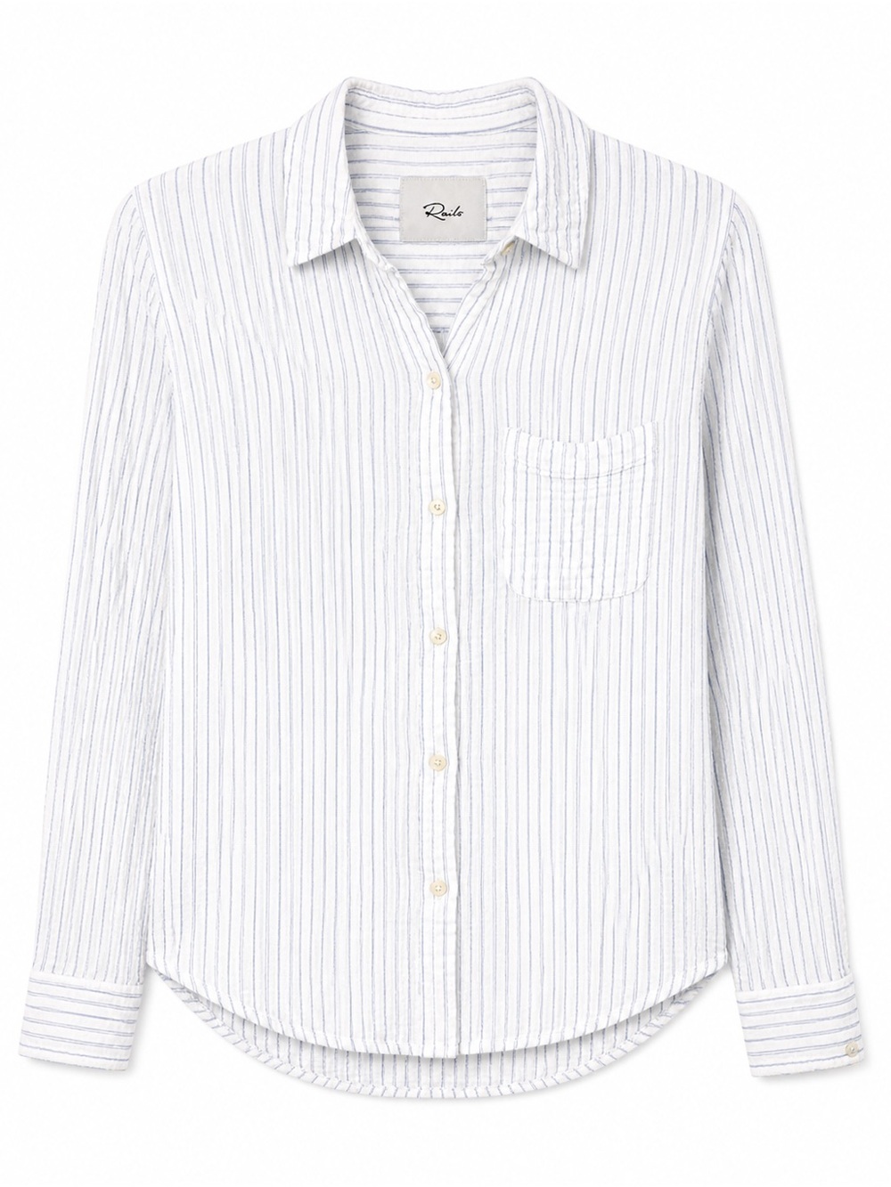 Rails White Blue Striped Gauze Button Down Shirt XS